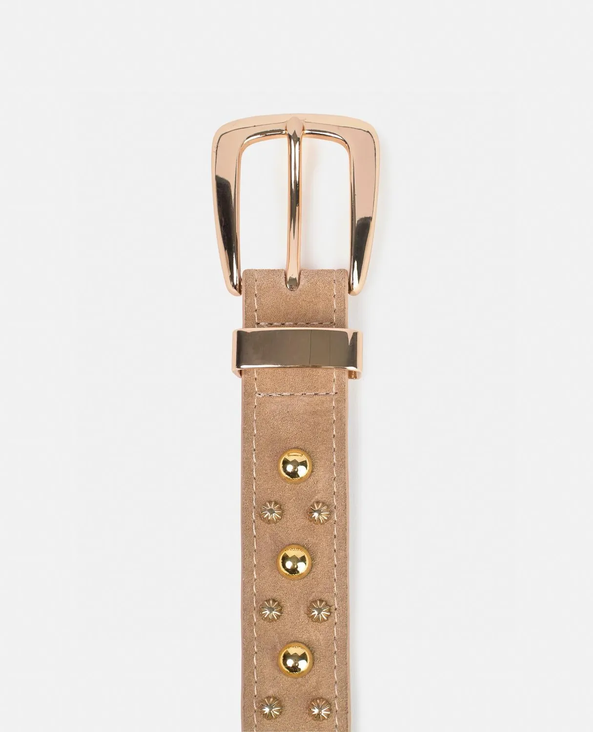 Alma en Pena V26CT015 ceinture cuir marron cloutée