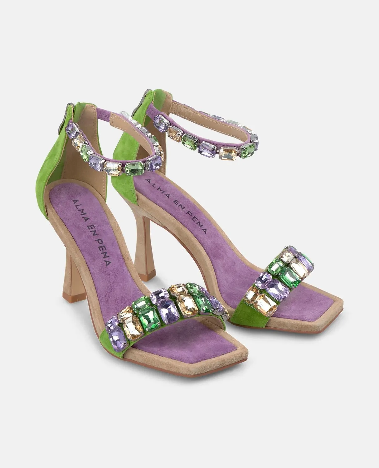 Alma en Pena V250834 sandales violet cuir 9 cm