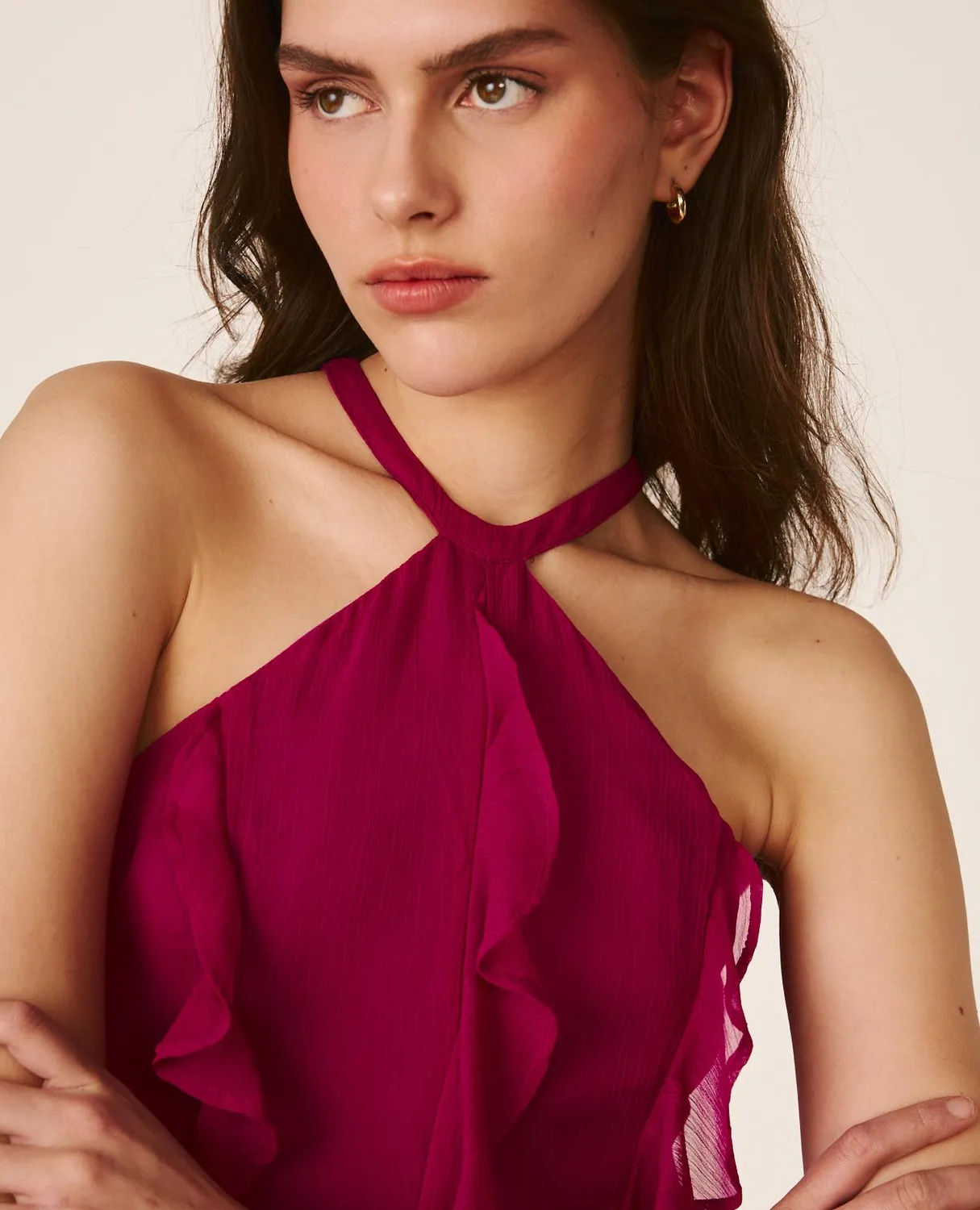 Alma en Pena V26CL0243 robe longue fuchsia