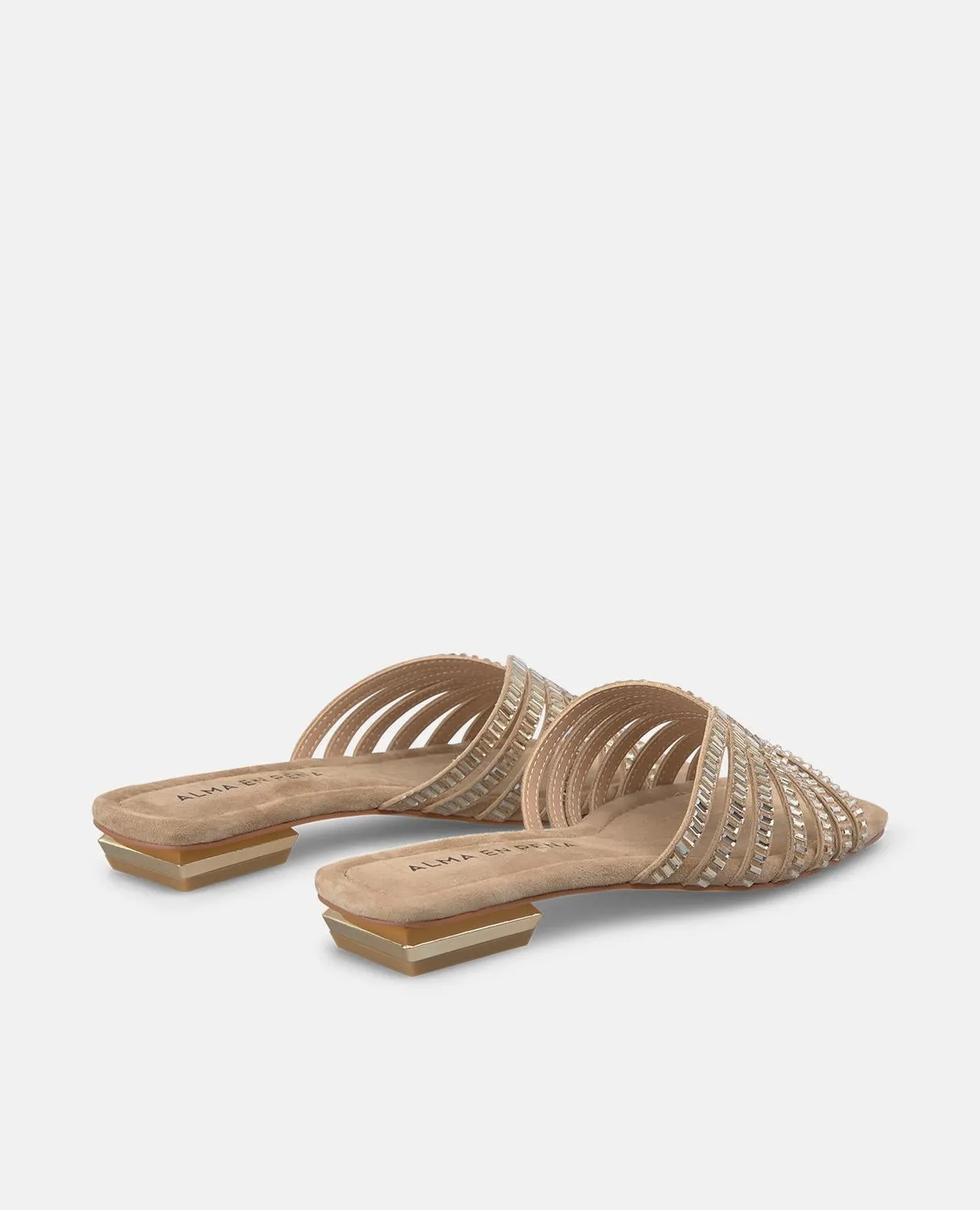 Alma en Pena V268602 sandales plates cuir beige 2 cm