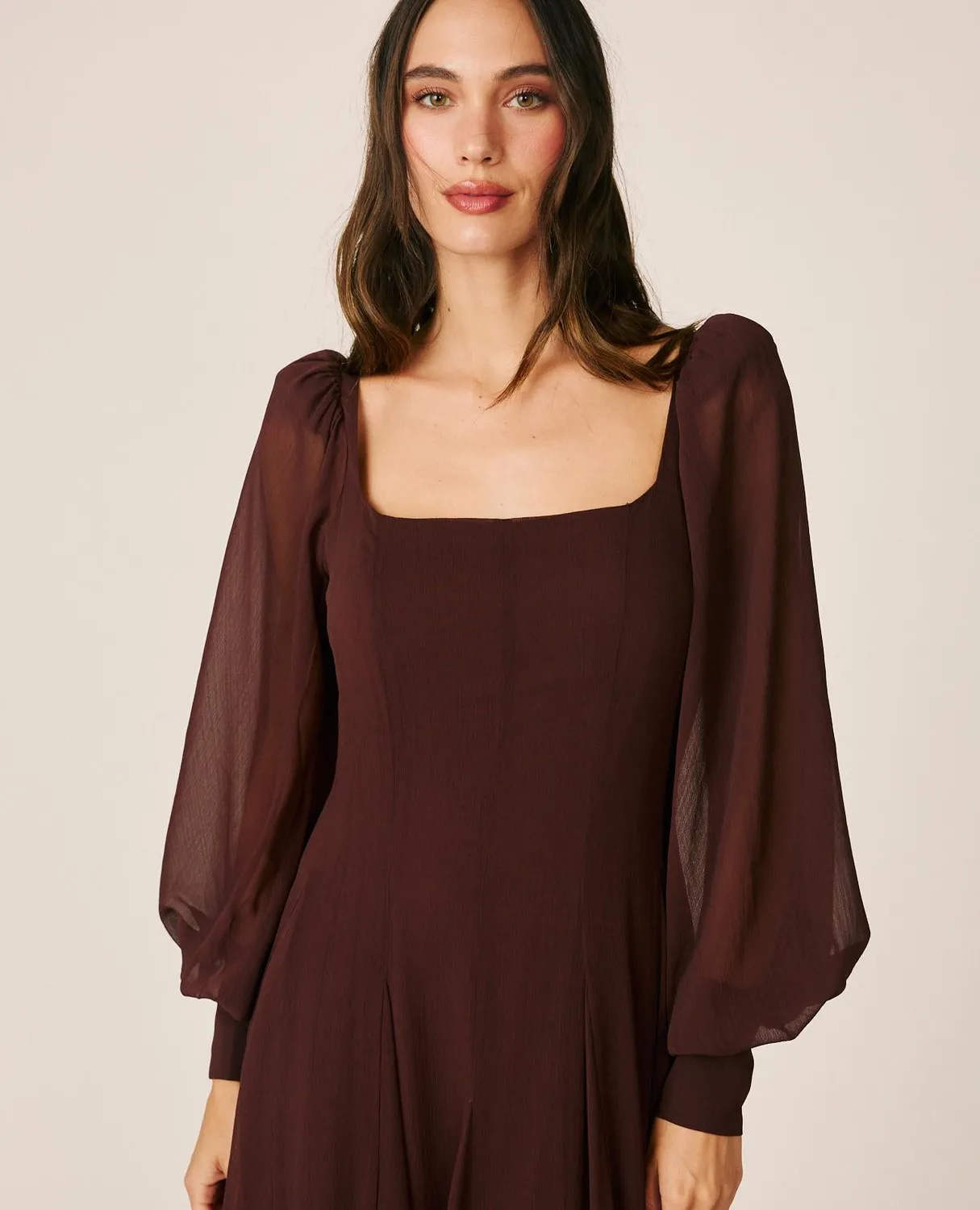 Alma en Pena I26CL0208 robe longue marron gaze