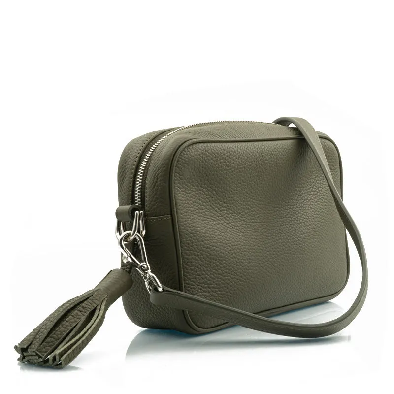 Bégum Paris Adèle sac olive cuir grainé bandoulière