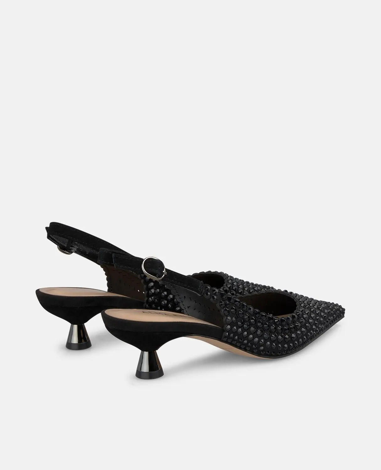 Alma en Pena I250531 escarpins noirs strass petit talon