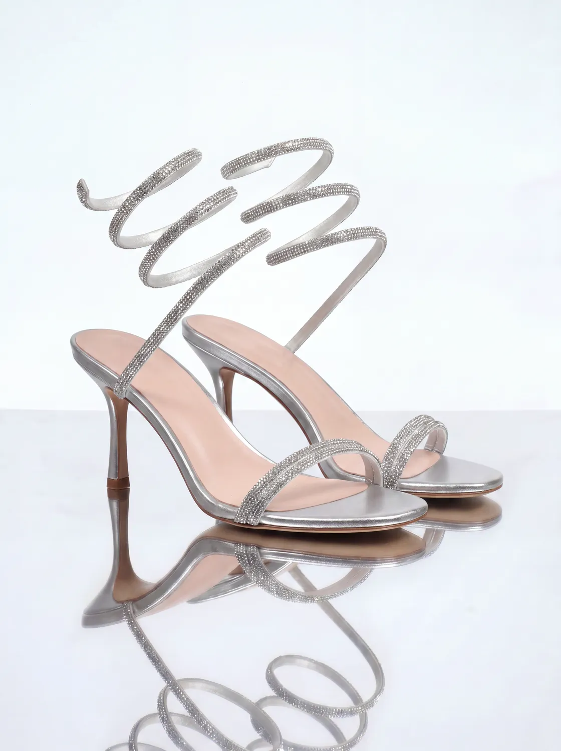 Mi/Mai Evora Silver sandales à talons argenté strass