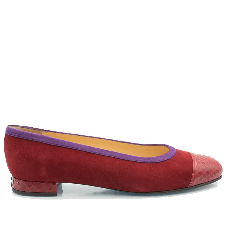 Bégum Paris Gabrielle ballerine bout python 1,5 cm