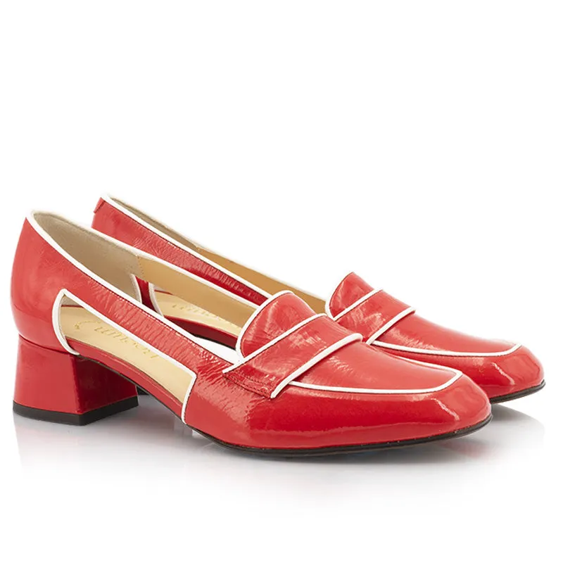 Bégum Paris Milan vogue mocassins gris vernis