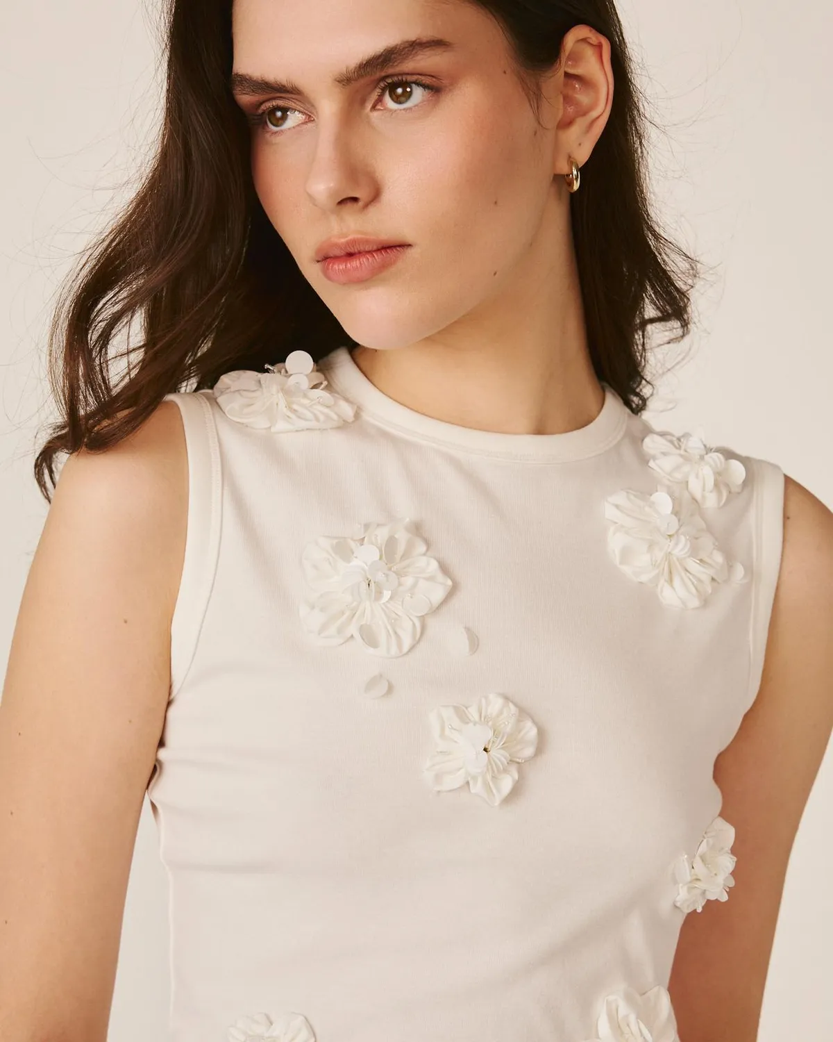Alma en Pena V26CL0628 top blanc à fleurs