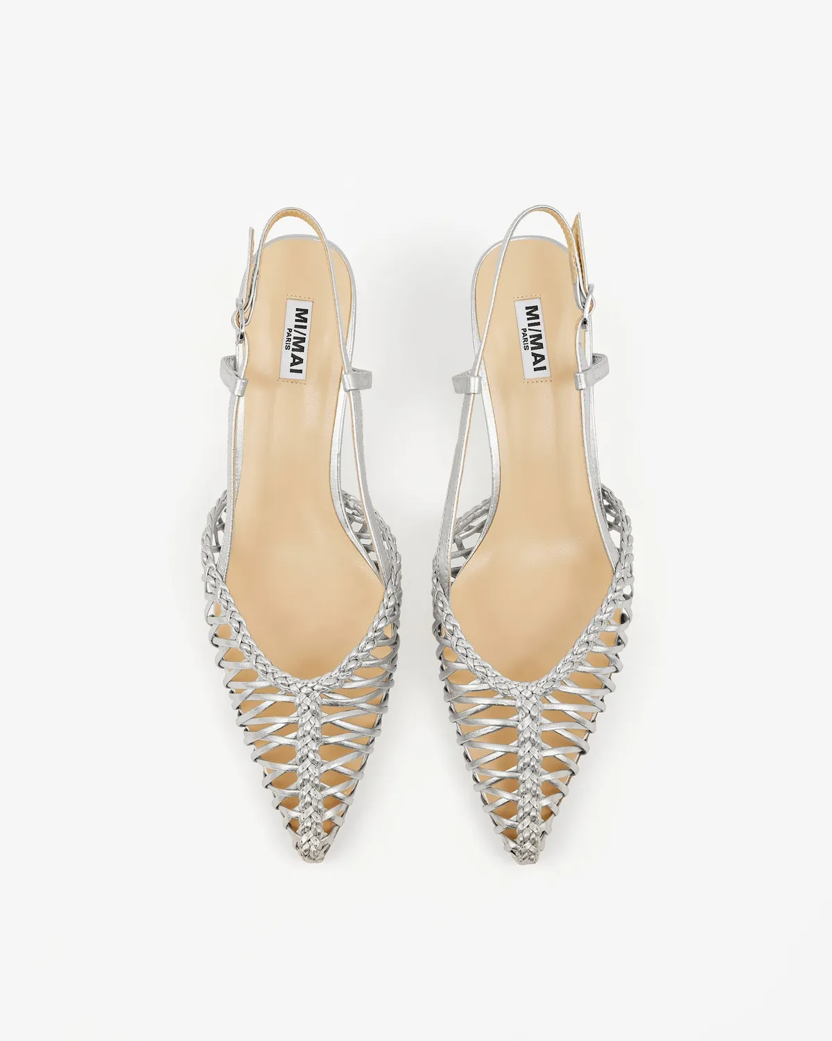 Mi/Mai Tessa Silver escarpins argenté tressé