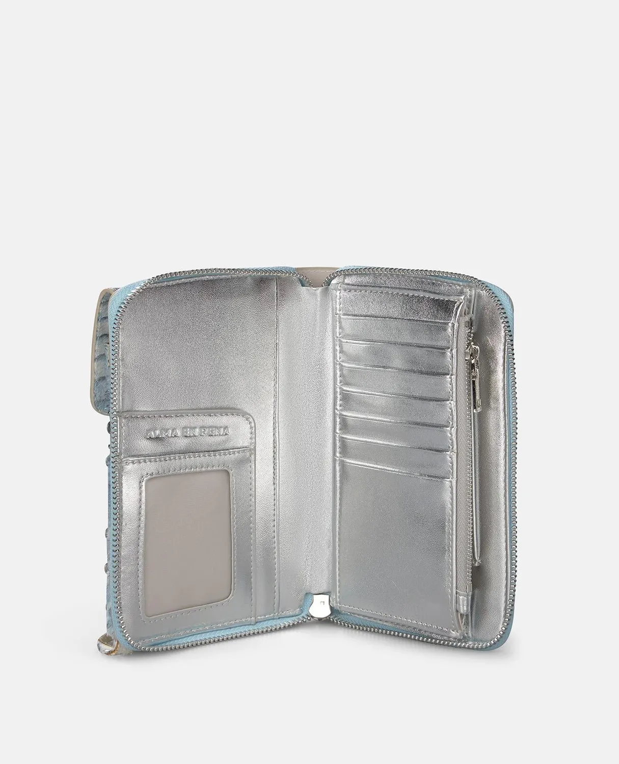 Alma en Pena V26WT016 sac portefeuille turquoise cuir