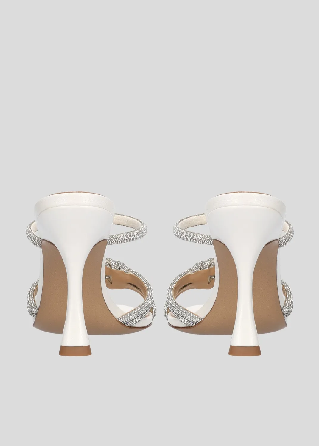 Lola Cruz Alice Mule 95 mules à talon blanc 9,5 cm