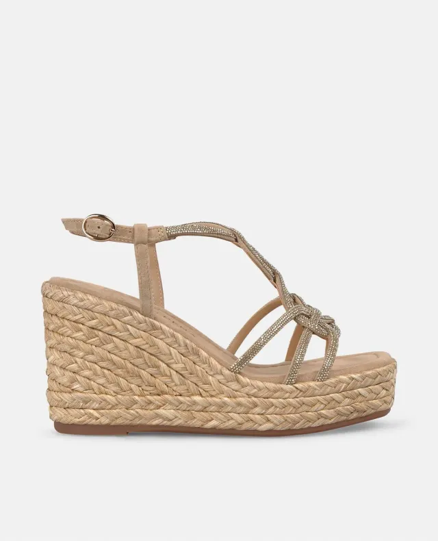 Alma en Pena V2551273 compensées beige strass
