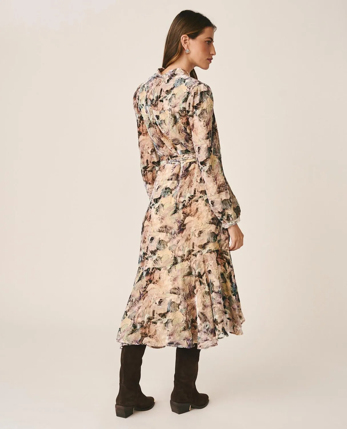 Alma en Pena I26CL0226 robe midi rose soie