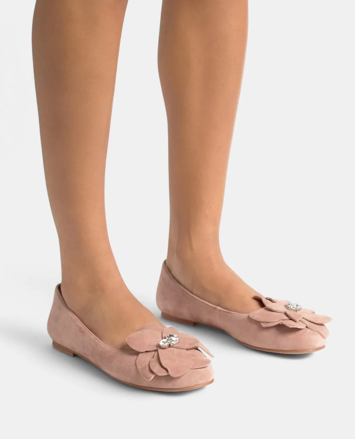 Alma en Pena V250541 ballerines cuir rose fleur talon plat