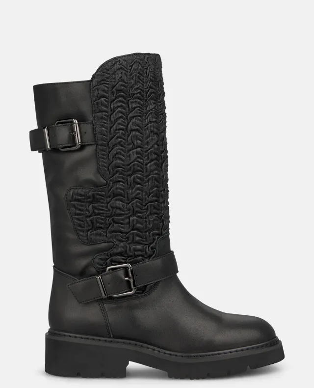 Alma en Pena I260889 bottes militaires cuir noir 4 cm