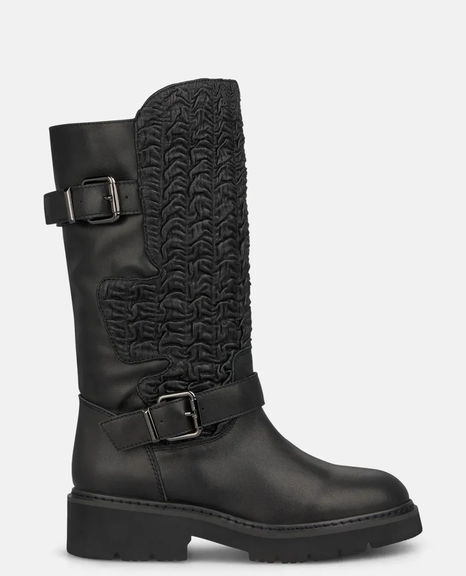 Alma en Pena I260889 bottes militaires cuir noir 4 cm