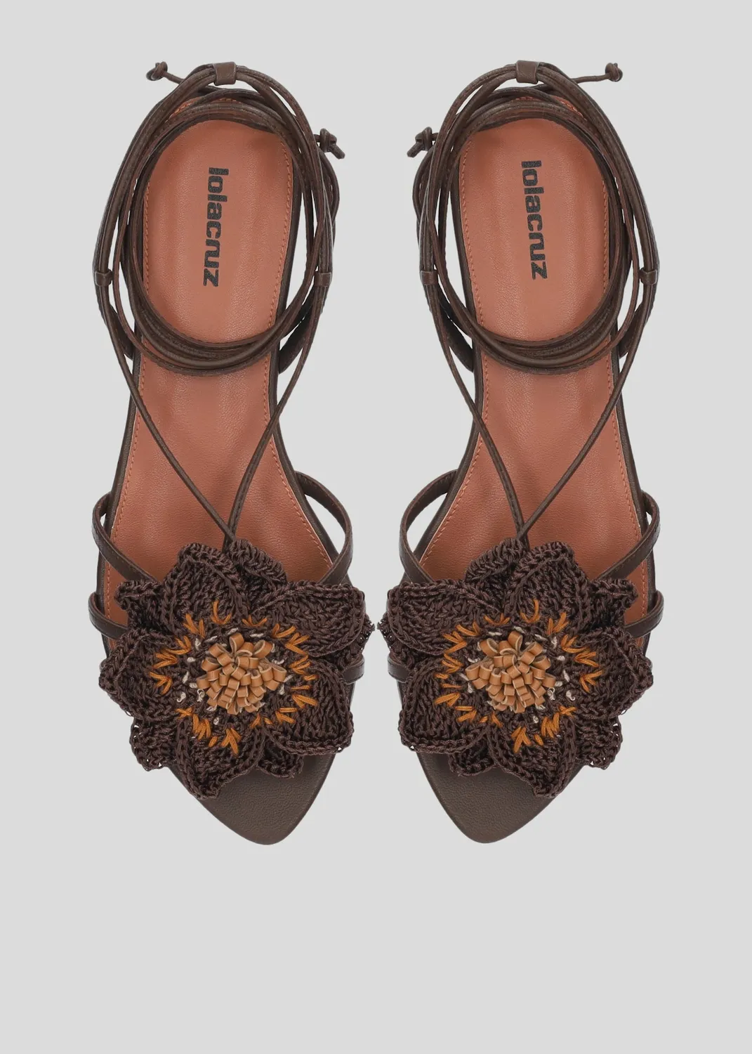 Lola Cruz Jazmin sandale plate marron 35-42