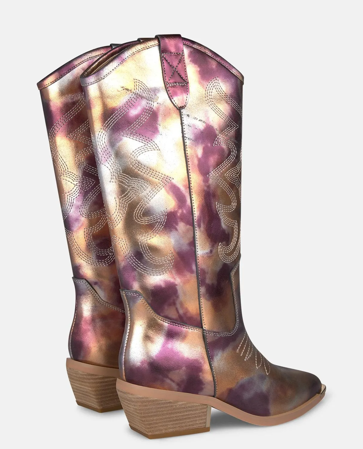 Alma en Pena V260254 bottes cowboy violet cuir 5 cm