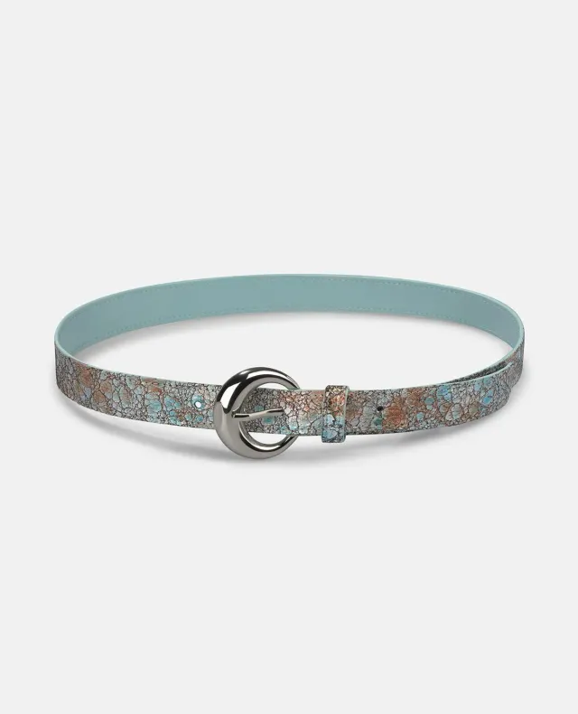 Alma en Pena V26CT019 ceinture cuir bleu boucle ronde