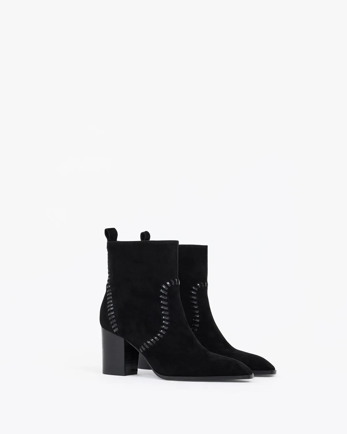 Mi/Mai Marcia Black bottines daim noir talon bloc