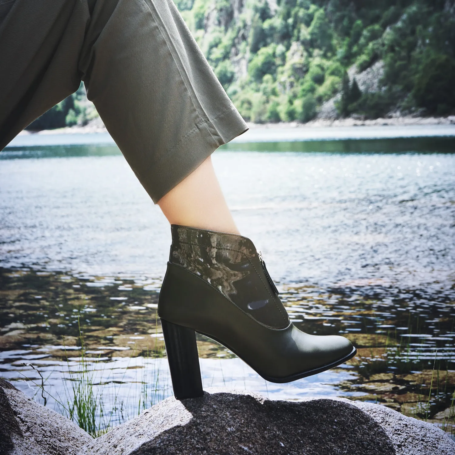 Karine Arabian JUMP bottines kaki talon 80 mm