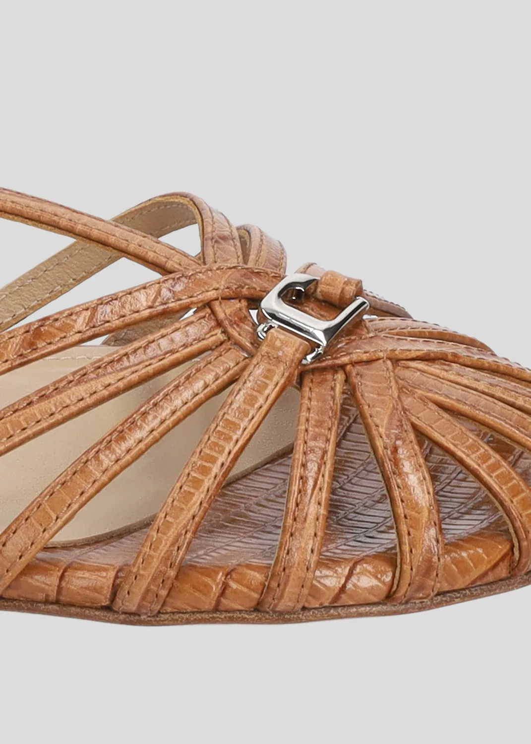 Lola Cruz Tango sandales plates cuir cuero plat
