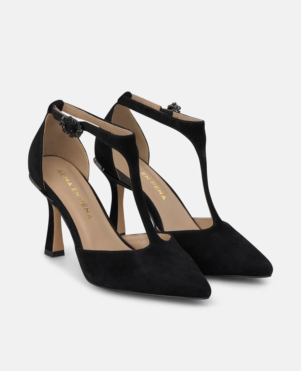 Alma en Pena I260244 escarpins noirs boucle talon 8 cm