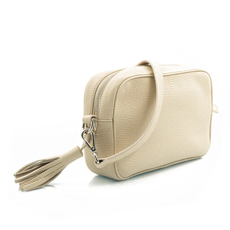 Bégum Paris Adèle sac tourterelle cuir grainé 22 cm