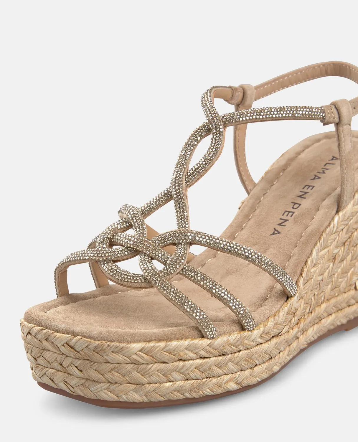 Alma en Pena V2551273 compensées beige strass