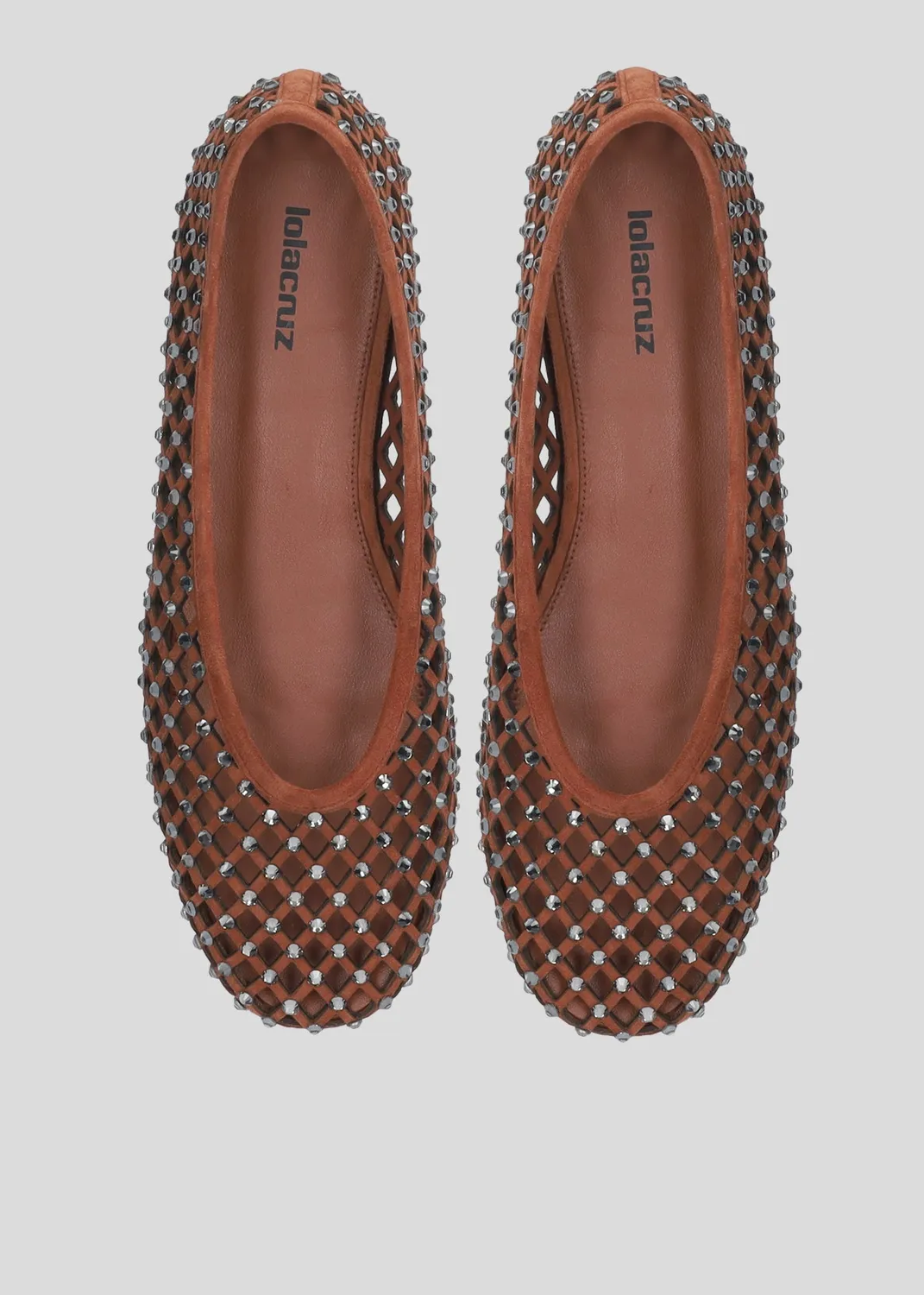 Lola Cruz Leonor ballerines terracotta cuir plat