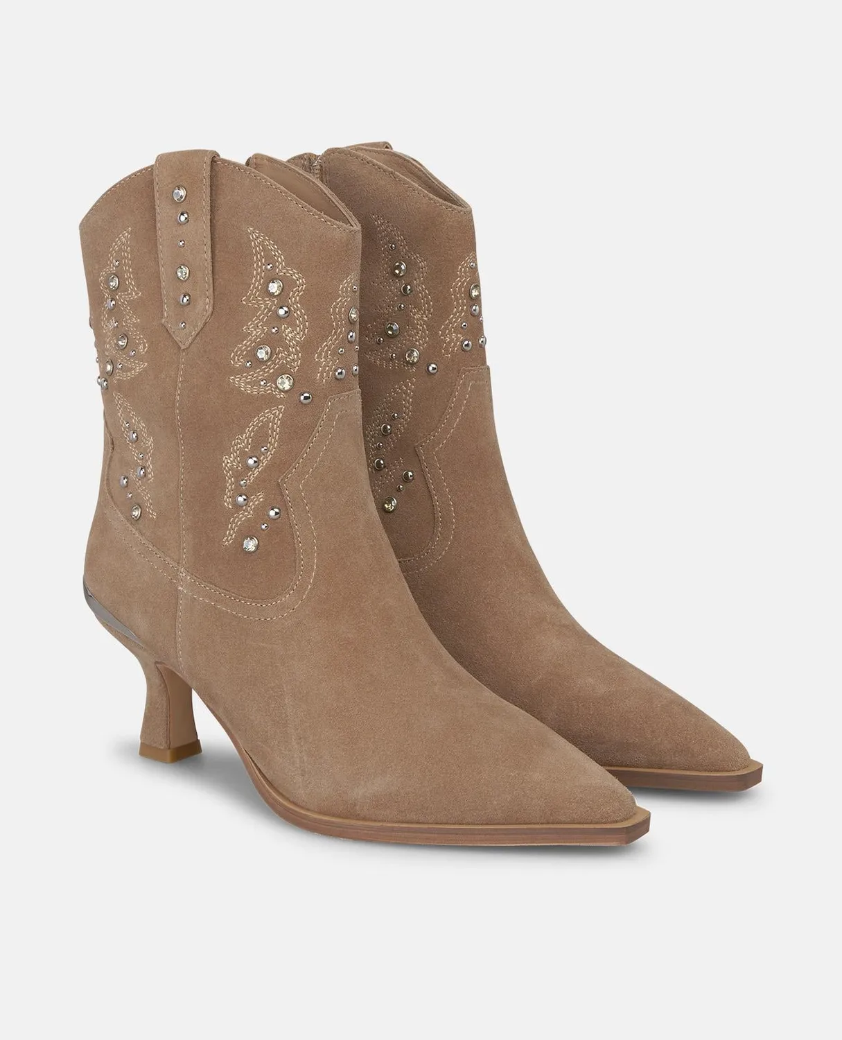 Alma en Pena I260351 bottines cowboy ante vison cloutées