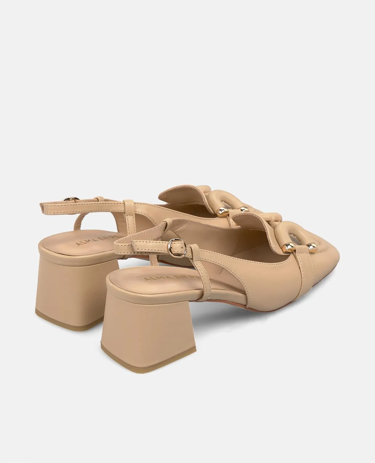 Alma en Pena V250570 escarpins cuir beige talon large