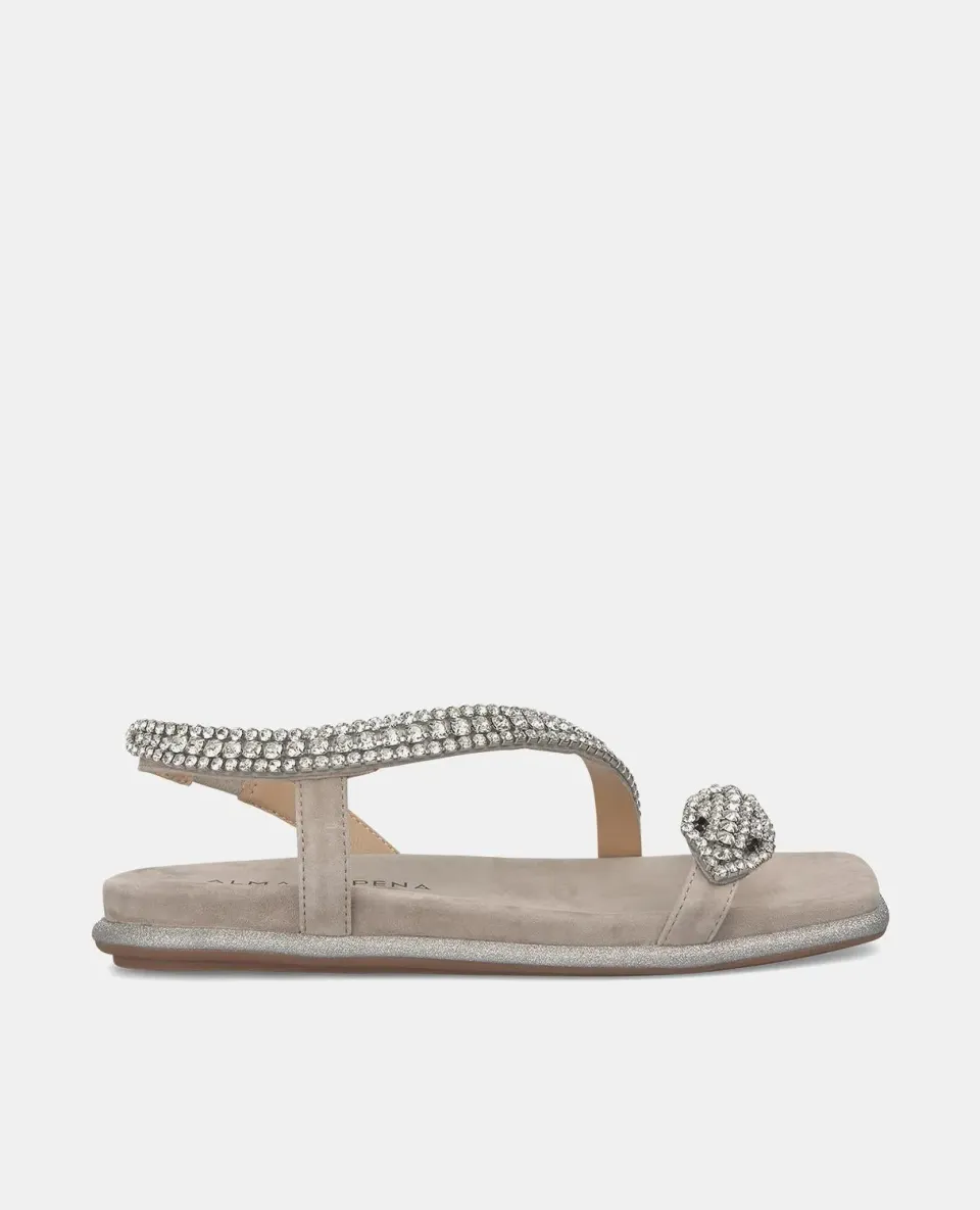 Alma en Pena V240842 sandales plates taupe strass