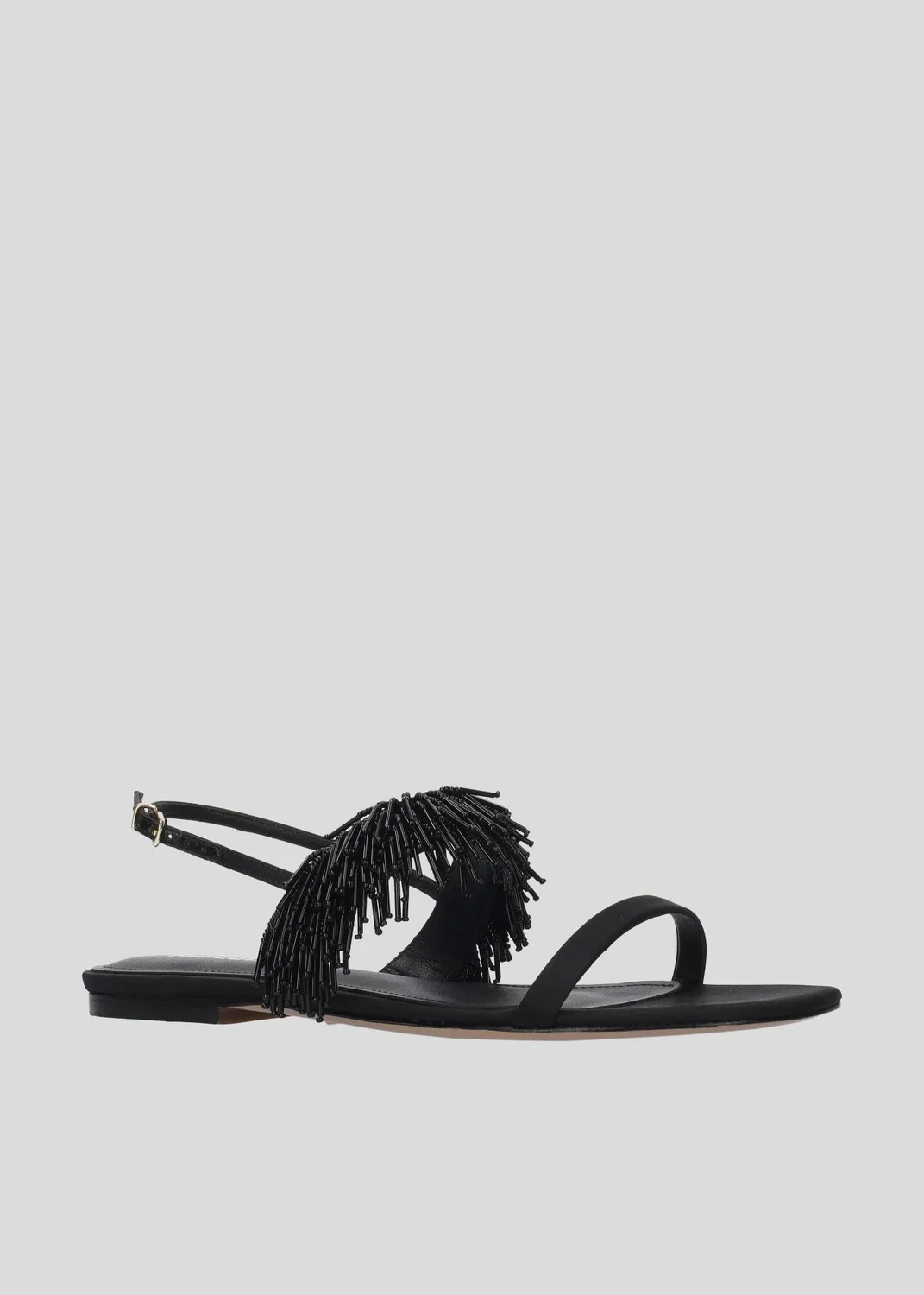 Lola Cruz Valentina Flats sandales plates noir cuir