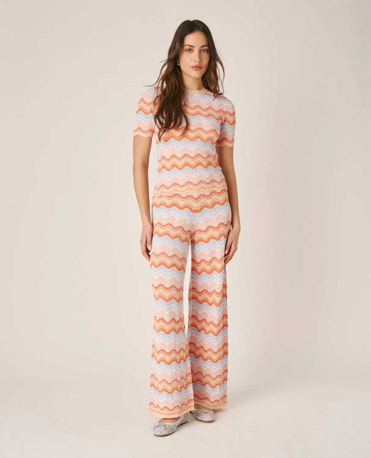 Alma en Pena V26CL0603 top maille orange multi