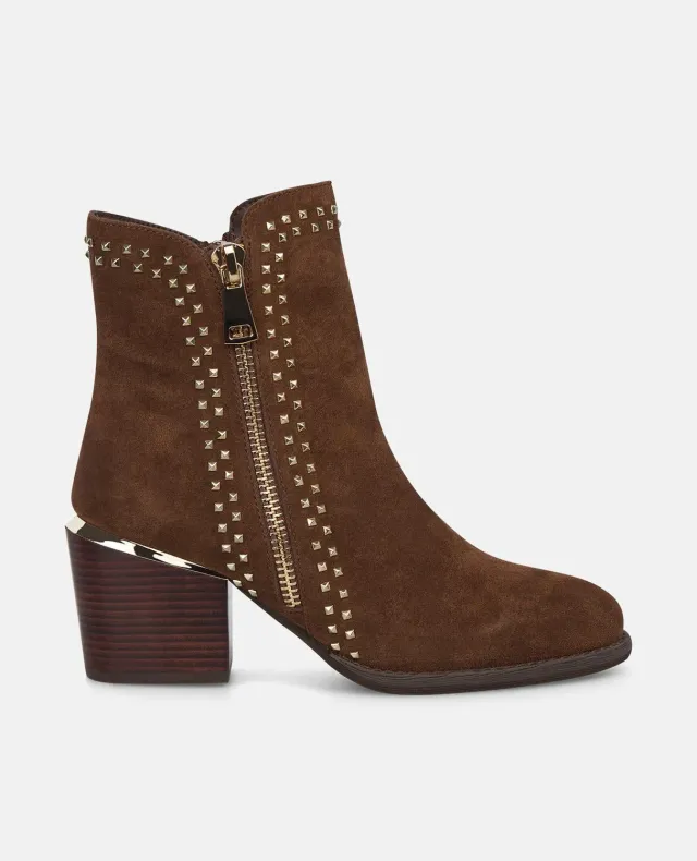 Alma en Pena I2552400 bottines à talon camel cloutées