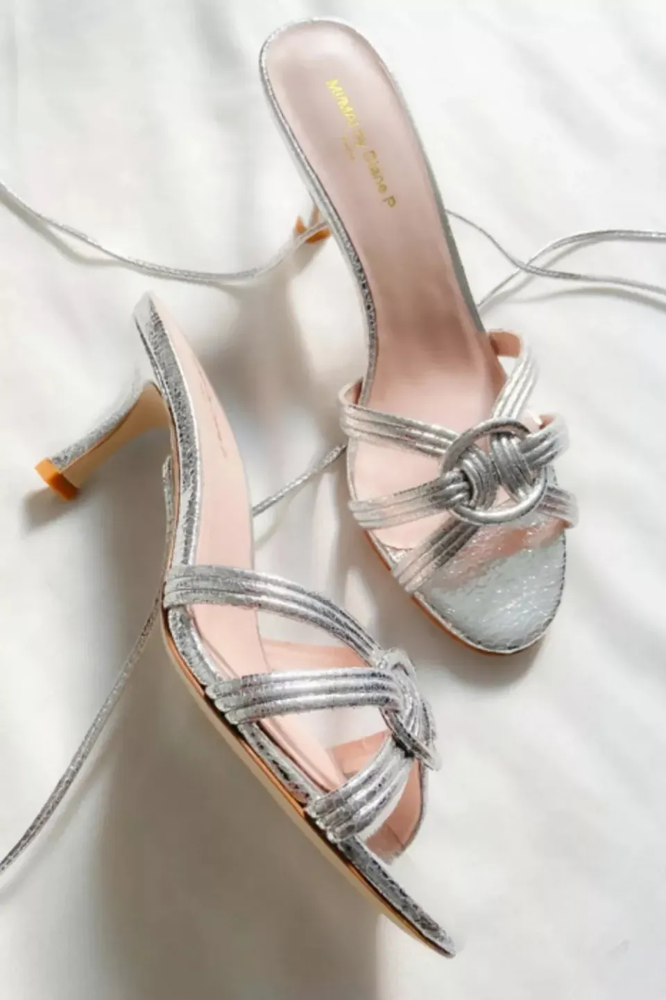 Mi/Mai Manly Silver mules argenté talon bobine