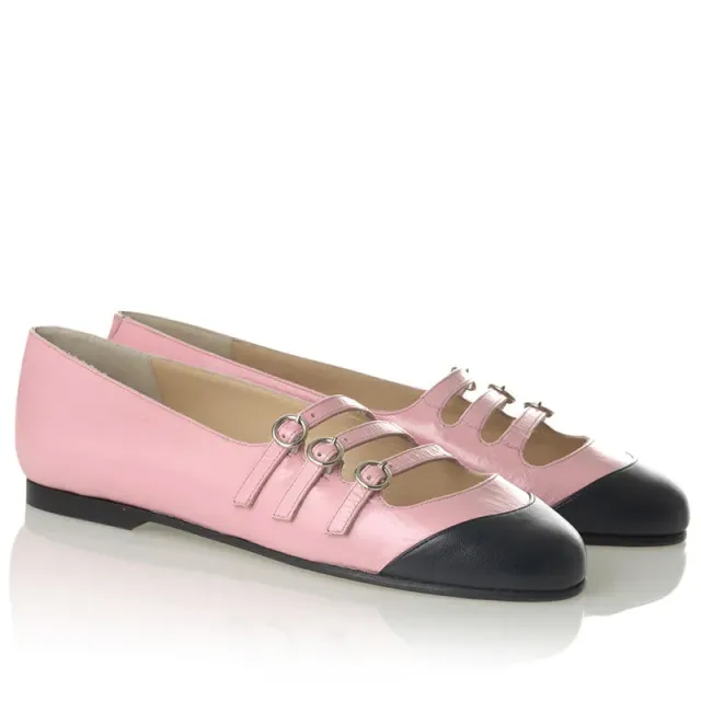 Bégum Paris Dieppe ballerines roses bicolores cuir