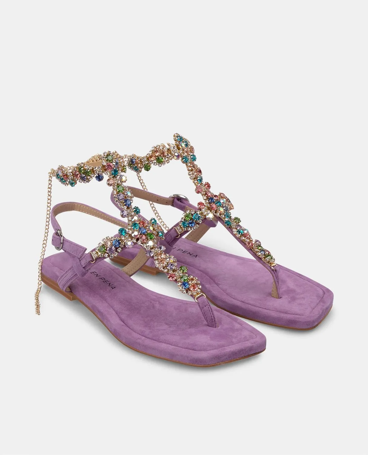 Alma en Pena V251970 sandale plate violet strass