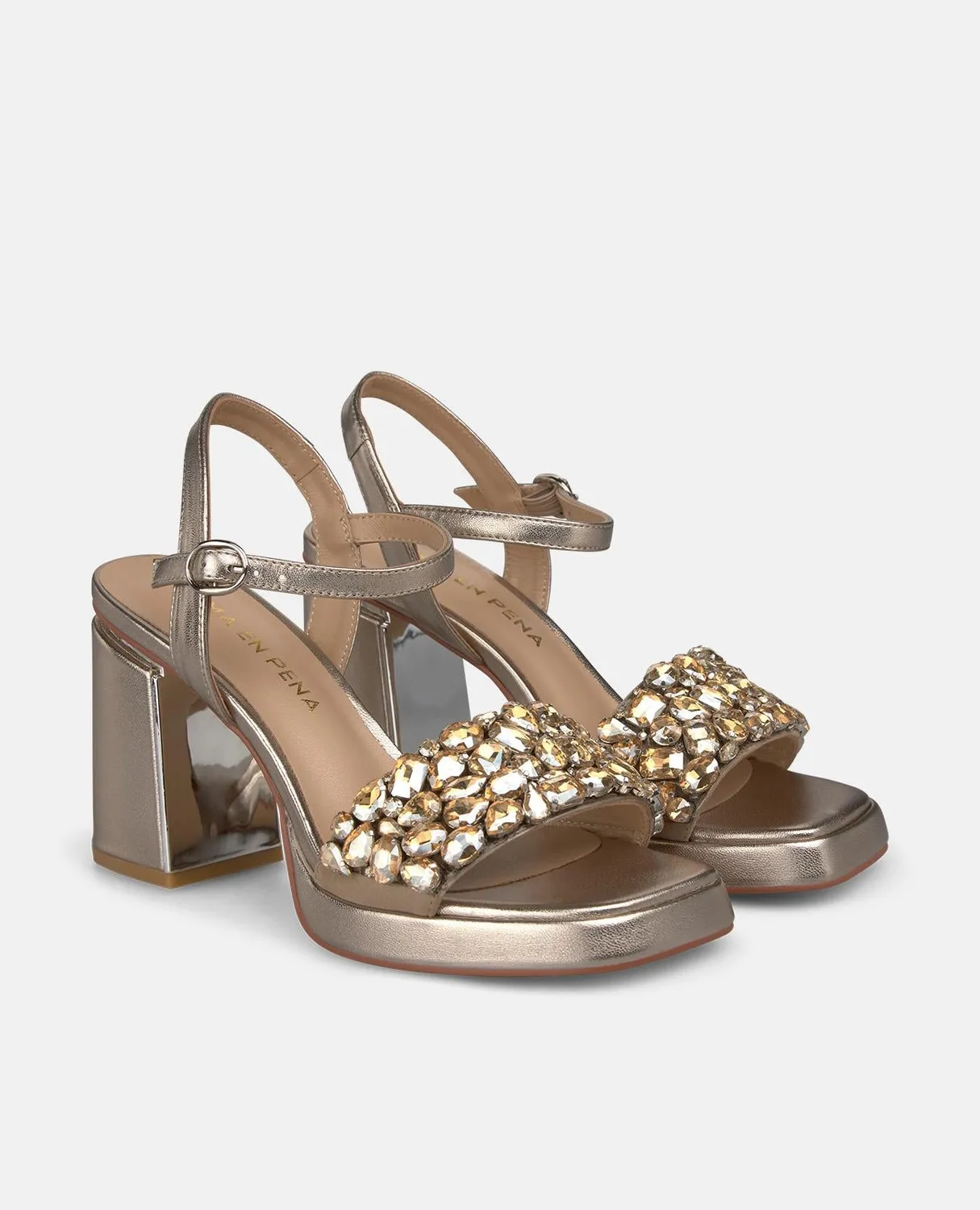 Alma en Pena V262652 sandales à talons bronze strass