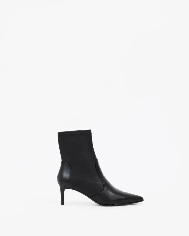Mi/Mai Ophelia Low Black bottines cuir noir petit talon