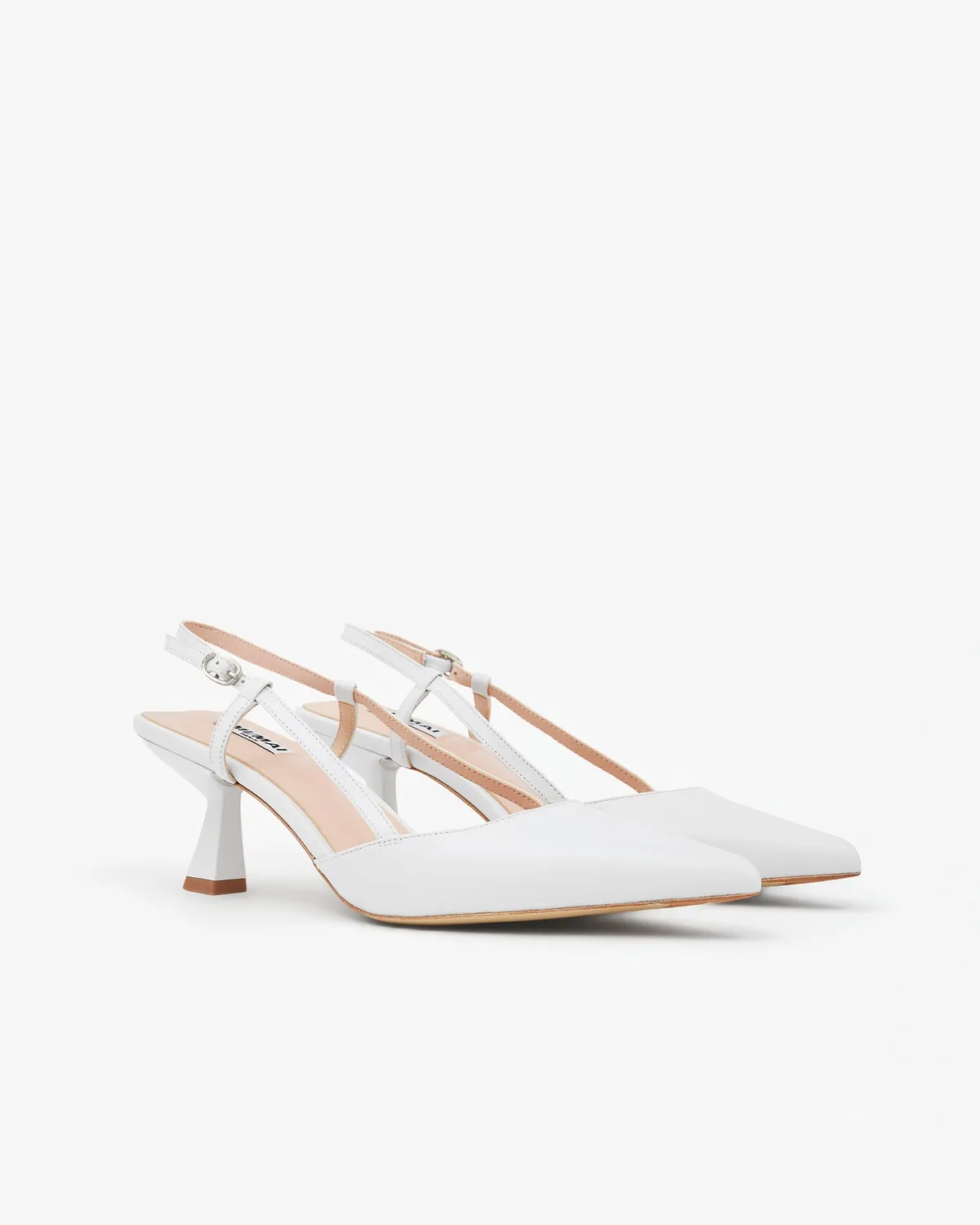 Mi/Mai Corto Pure White escarpin sling-back blanc talon fin