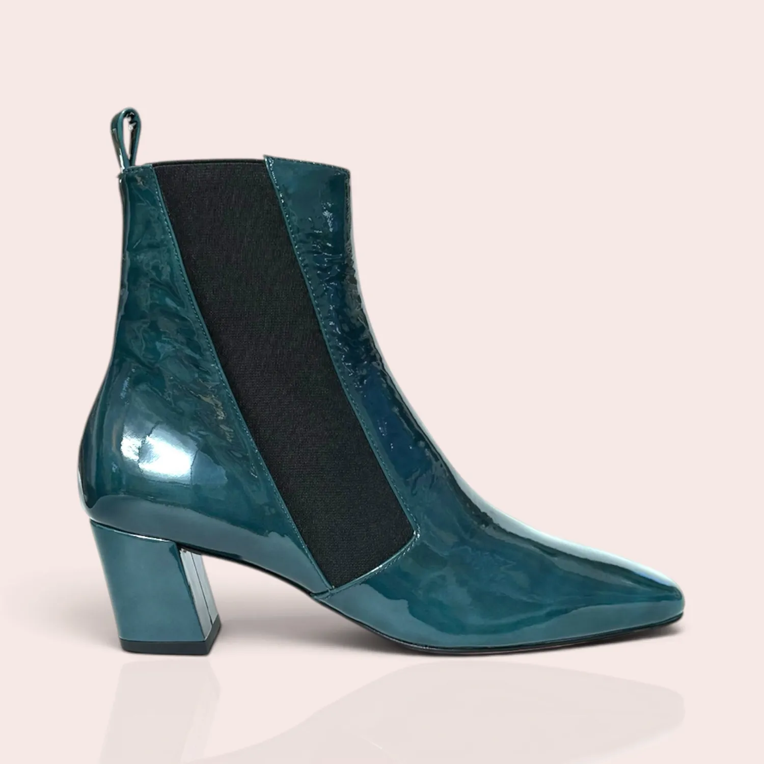 Karine Arabian Tacoma bottine cuir verni noir talon 55mm