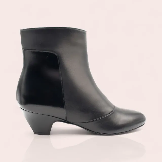 Karine Arabian Purdey bottine cuir noir talon 50mm