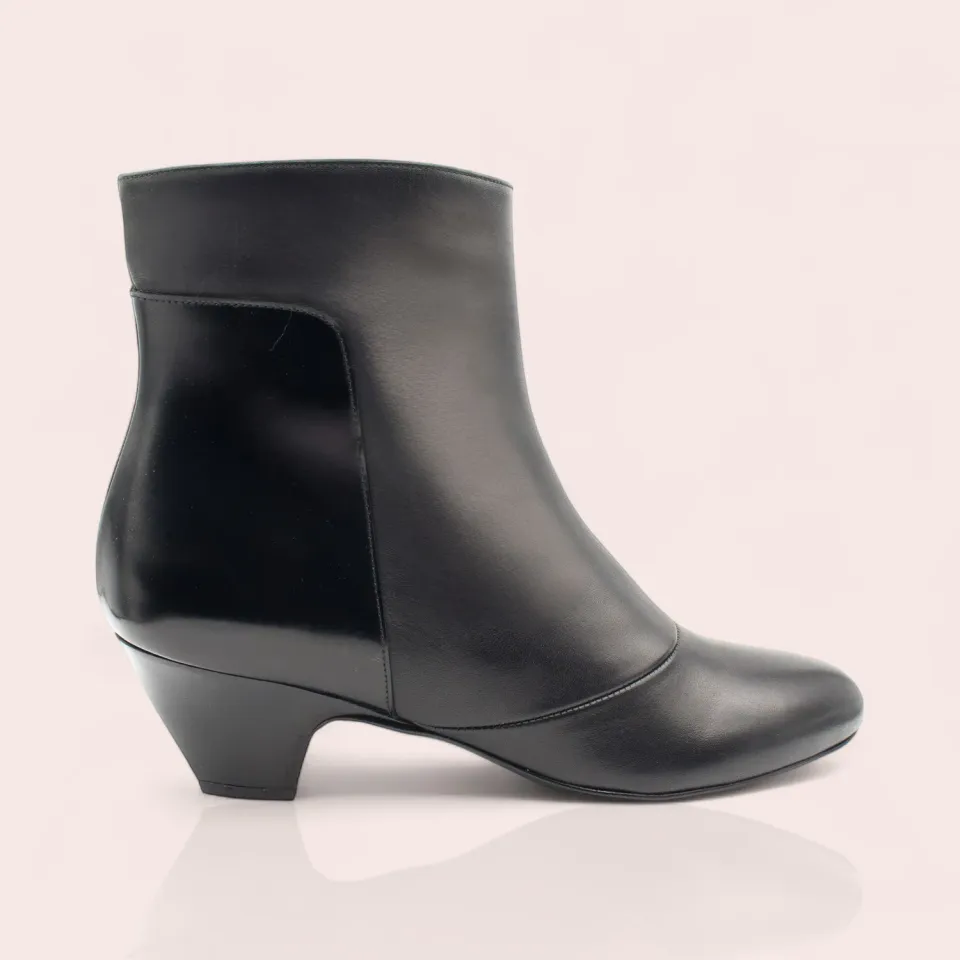 Karine Arabian Purdey bottine cuir noir talon 50mm