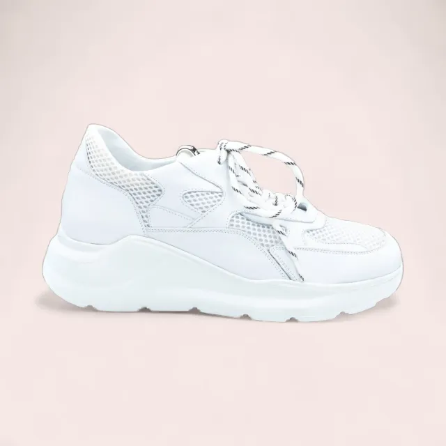 Karine Arabian Manon Sneaker Cuir Blanc Résille