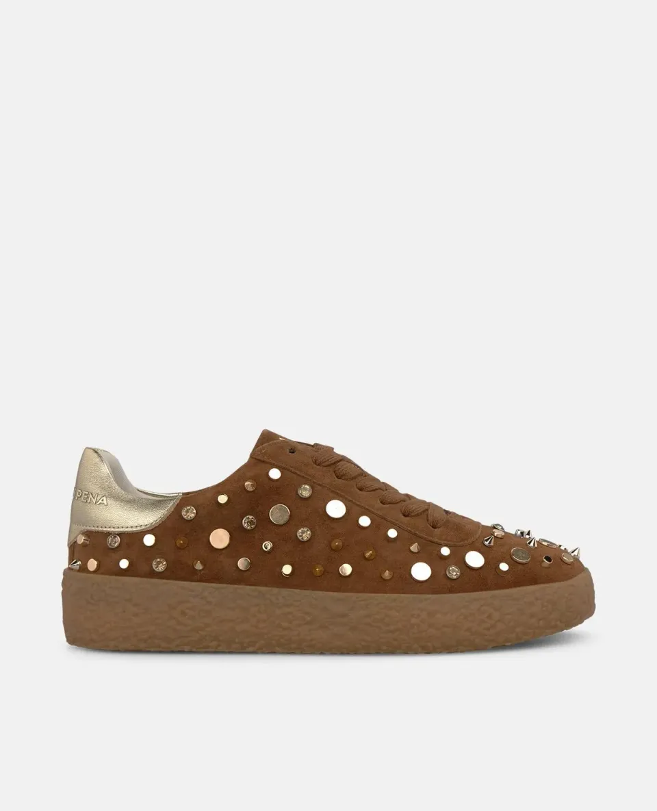 Alma en Pena I261106 sneakers daim marron cloutées