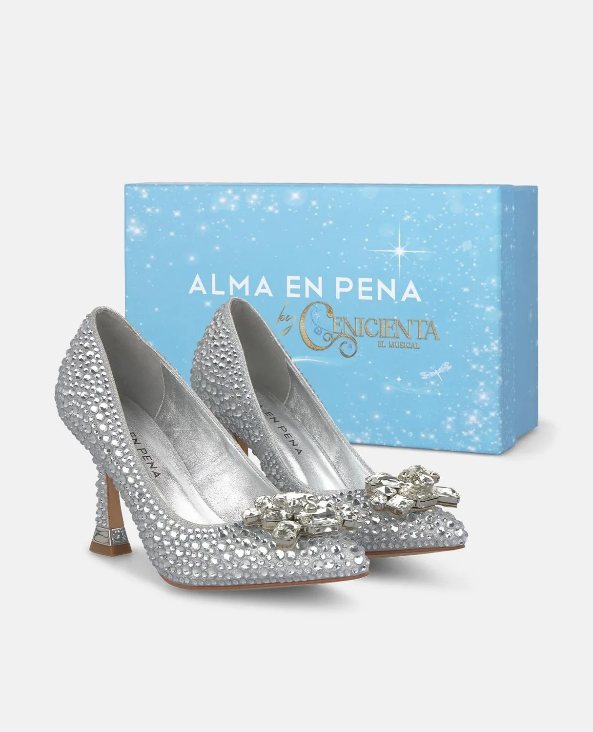 Alma en Pena CEN100 escarpins argent strass talon 11 cm