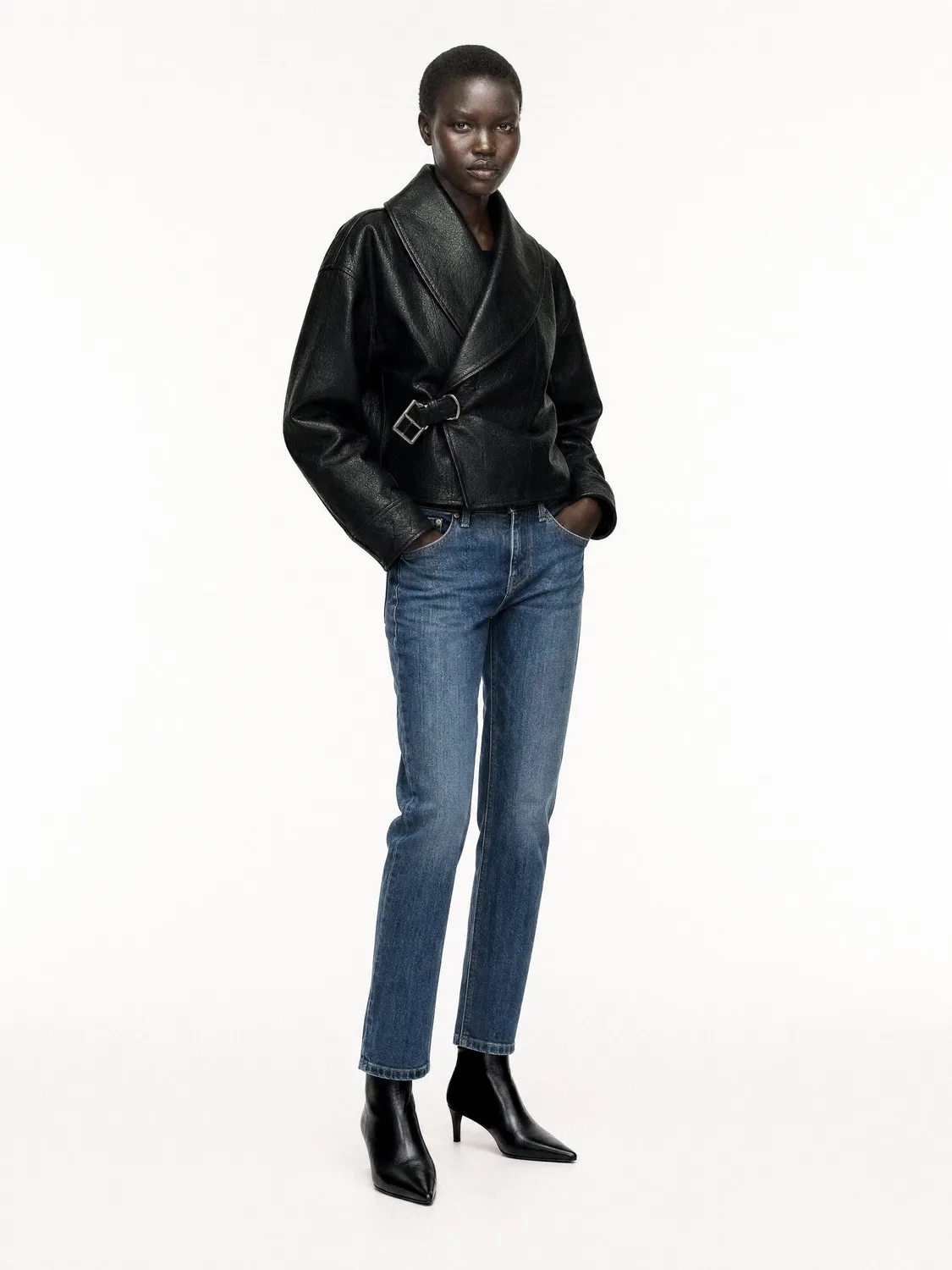 Mi/Mai Noura Low Black Calf bottines cuir talon 6cm