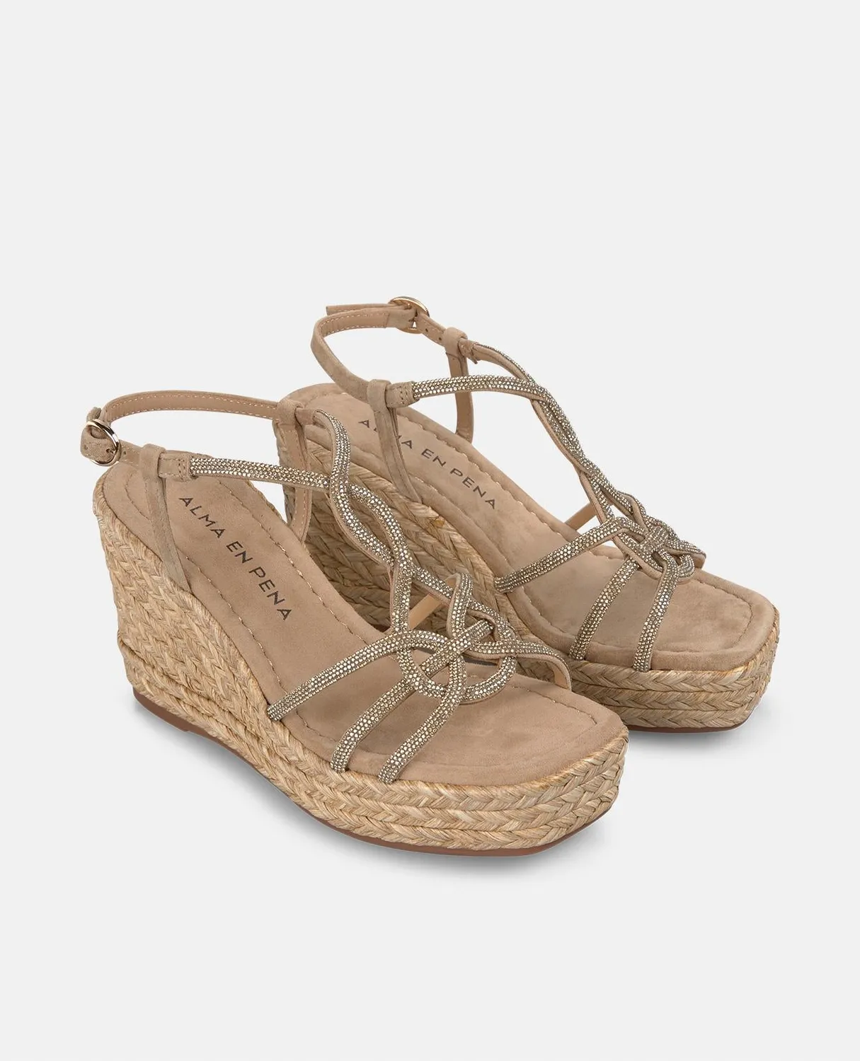 Alma en Pena V2551273 compensées beige strass