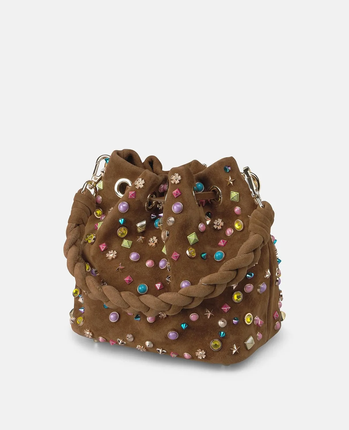 Alma en Pena V26BG035 sac seau camel clouté cuir